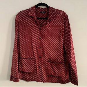 MADEWELL Oversized Silk Pajama Shirt (S)